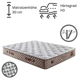 Bambi Boxspringbett 180x200 mit Matratze Bamboo Sleep Set Stauraum 7-Komfortzonen H3 Polsterbett 180 x 200 Doppelbett 180 x 200