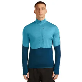 Icebreaker Herren 200 Realfleece Descender Half Zip Longsleeve (Größe M, blau)