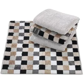 CAWÖ Lifestyle Karo 7047 Gästehandtuch 30 x 50 cm kiesel