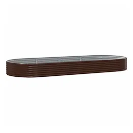 vidaXL Hochbeet Pulverbeschichteter Stahl 373 x 140 x 36 cm Braun