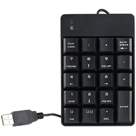 GeneralKeys Nummernblock: Numerischer Ziffernblock/Keypad mit 19 Tasten, USB 2.0 (Zahlenblock, Numpad, Tastatur)