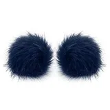 buttinette Fellimitat-Bommel dunkelblau 12 cm Ø