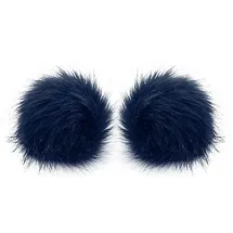 buttinette Fellimitat-Bommel dunkelblau 12 cm Ø