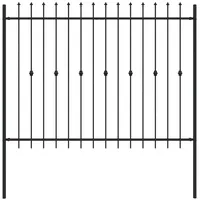 vidaXL Spießzaun 200 x 200 cm Schwarz/Stahl