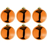 Mojawo 6 Stück XL Weihnachtsbaumkugeln Christbaumkugeln Orange Ø 15cm