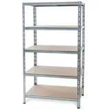 Metall-Schwerlastregal 1800 x 900 x 450 mm 5 Böden verzinkt
