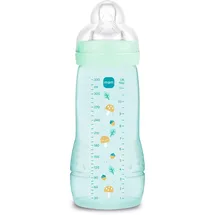 MAM Easy-Active-Babyflasche 330 ml, MAM Babyflasche für aktive Babys, ergonomisch und praktisch, Zubehör für Neugeborene ab 4 Monaten zum Stillen mit Sauger Größe 3 flach und symmetrisch, hellblau