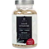 ASOYU Haar-Vitamine - 180 vegane Kapseln (Haarkur für 3 Monate) - Hochdosiert mit Biotin, Kurkuma, Zink, Folsäure, Hirse Extrakt - Haarkapseln für Männer und Frauen