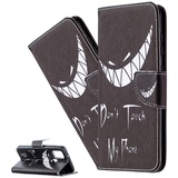 LEMAXELERS Nokia C32 Hülle,Nokia C32 Handyhülle Leder Nettes schlechtes Lächeln Flip Case PU Leder Cover Magnet Schutzhülle Ständer Handytasche für Nokia C32,BF Bad Smile