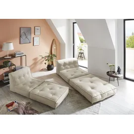 Home Affaire Sessel »Caspar«, Loungesessel in 2 Größen, mit Schlaffunktion und Pouf-Funktion. beige , 62558024-0 Feinstruktur