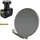 PremiumX DELUXE100 SAT Anlage 100cm Alu Anthrazit Twin LNB 2 Teilnehmer Sky Full HD 3D TV Set