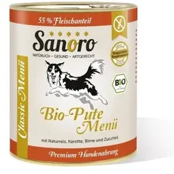 Sanoro Menü Classic von der Bio-Pute mit 55 % Fleischanteil 6x800g