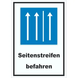 Schild Seitenstreifen befahren A0 (841x1189mm)
