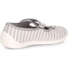 Ladeheid Kinder Mädchen Hausschuhe LARW007 (Grau Weiß Streifen 2, 27) - Weiß