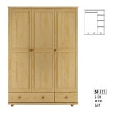 JVmoebel Kleiderschrank Landhaus Schrank Kleiderschrank Massiv Landhaus Schrank Kiefer beige