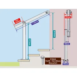 TREBA Eingangsgeländer GA5 115 cm Aluminium Anthrazit