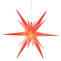 BONETTI LED Stern Weihnachtsstern, 3D-Optik, LED fest integriert, Warmweiß, Ø 57 cm, mit 6-Stunden-Timer, Weihnachtsdeko aussen rot