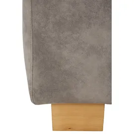Home Affaire Ecksofa HOME AFFAIRE "Dundee L-Form", grau (grau, beige), B:263cm H:86cm T:219cm, Luxus-Microfaser Florence (100% Polyester), Sofas, Ecksofa, wahlweise mit Kopfteilverstellung und zusätzlich mit Bettfunktion