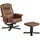 Idimex Relaxsessel Charly Lederoptik 76 x 87 x 61 cm Dunkelbraun/Schwarz mit Hocker