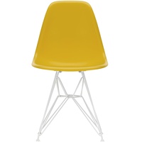 Vitra - Eames Plastic Side Chair DSR, weiß / senf (Filzgleiter weiß)