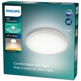 Philips LED Moire Deckenleuchte (6 W), LED Deckenleuchte mit warmweißem Licht, energiesparende Raumbeleuchtung mit EyeComfort, weiß