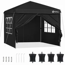 Sekey Faltpavillon 3 x 3 m inkl. 4 Seitenteile Grau