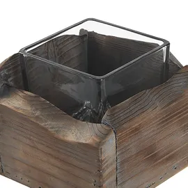 Beliani Kerzenständer Plateros Tannenholz Dunkelbraun