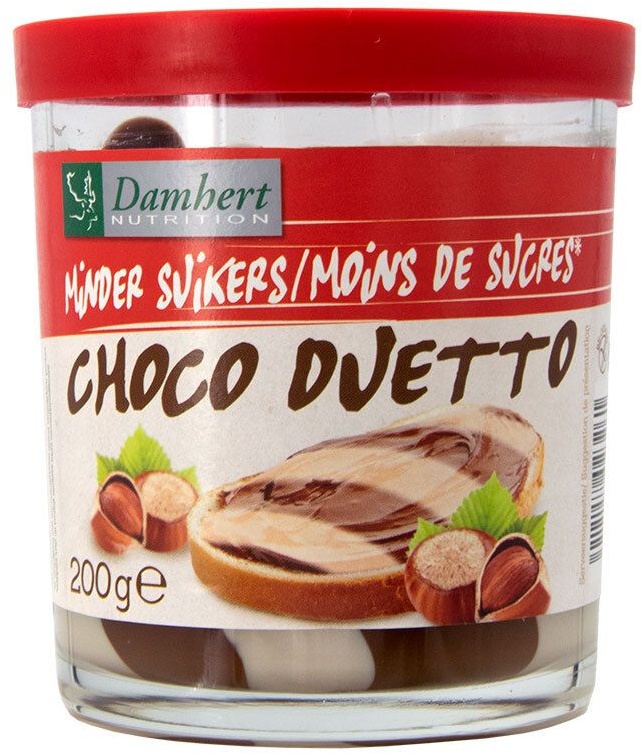 Damhert Moins de Sucres Choco Duetto 200 g chocolat