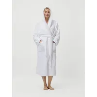 LeGer Home by Lena Gercke Unisex-Bademantel Lovina, ideal für Sauna & Spa, Hotelbademantel, Morgenmantel, Langform, Microfaser, Kapuze, Gürtel, kuschelig weicher Fleece, plüsch, für Damen und Herren, XS-3XL weiß XXL | 125 cm