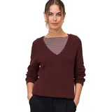 Zero Strickpullover mit V-Ausschnitt Rot, 42
