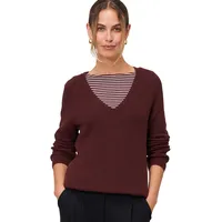 Zero Strickpullover mit V-Ausschnitt Rot, 42