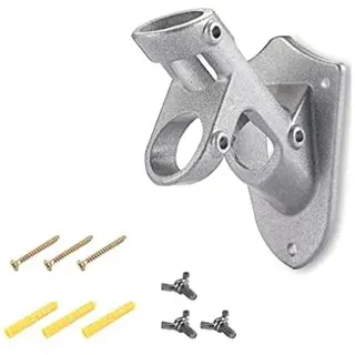 Hsthe Sea Fahnenhalter aus Metall mit zwei Positionen, Wandmontage, Flaggenhalter, Aluminium, Silber, 9.5 cm x 11 cm