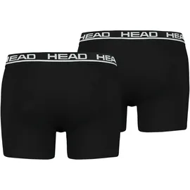 Head Herren Boxershorts im Pack Basic, Baumwoll Stretch, einfarbig Schwarz 2XL Pack