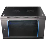 Extralink Rackmount-Schrank 6U 600x450 Schwarz Wandmontage, Wandmontiertes Regal