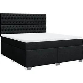 vidaXL Boxspringbett mit Matratze Schwarz 180x200 cm Stoff