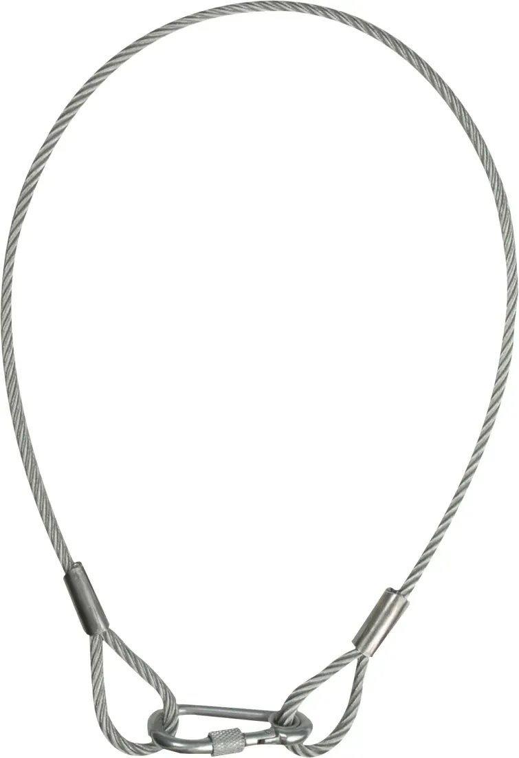 Showgear Safety Cable 6 mm WLL: 80 kg - 75 cm - Silber
