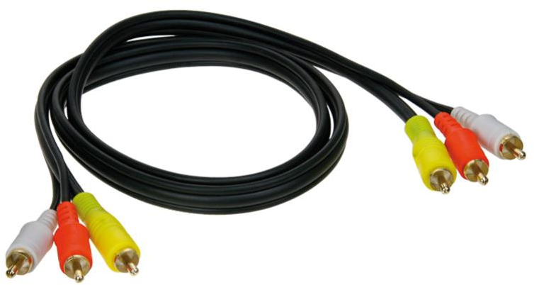  A/V Kabel 1 m / 3 Stecker rot-weiß-gelb 