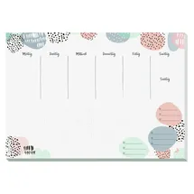 Sigel JS101 Schreibtischunterlage Papier, Grün, Grau, Pink, Weiß