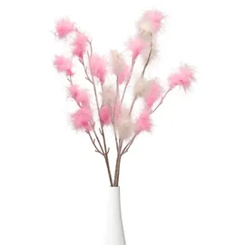 creativ home Tischvase CREATIV HOME "Vase mit Federzweigen", rosa (weiß, rosa), H:27cm Ø:7,5cm, Keramik, Vasen, für die moderne Einrichtung