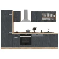 Vicco Küchenzeile R-Line 300 cm Schwarz Eiche