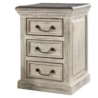 Massivmoebel24 Nachtkommode Mango / Akazie 45x40x60 weiß gewachst CASTLE-ANTIK