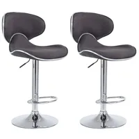 CLP 2er Set Barhocker Las Vegas V2 Stoff dunkelgrau/chrom