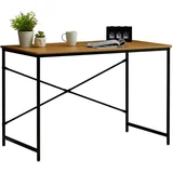 CARO-Möbel Schreibtisch IZEDA im Industrial Stil aus Metall in schwarz und MDF Wildeiche, Tisch im minimalistischen Vintage Look