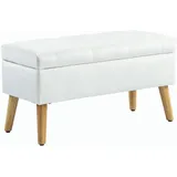 Homcom Sitzbank Weiß Kunststoff, 80x40x35 cm Esszimmer, Bänke, Sitzbänke