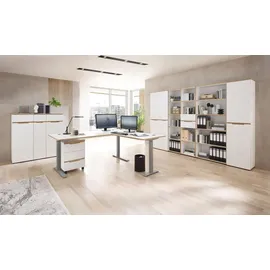 Innostyle Höhenverstellbarer Eckschreibtisch MEMPHIS Weiß 185 x 177 cm - Weiß
