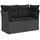 vidaXL Gartensofa 2-Sitzer Loungesofa schwarz