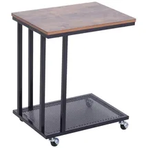 Homcom Beistelltisch C-Form 51 x 36 x 65 cm Schwarz/Walnuss