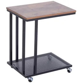 Homcom Beistelltisch C-Form 51 x 36 x 65 cm Schwarz/Walnuss