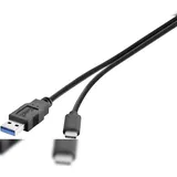 Renkforce USB-Kabel USB 3.2 Gen1 USB-A Stecker, USB-C® Stecker 1.80 m Schwarz vergoldete Steckkontakte RF-4381083
