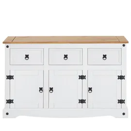 CARO-Möbel Sideboard 125 x 76 x 40 cm Braun / Weiß